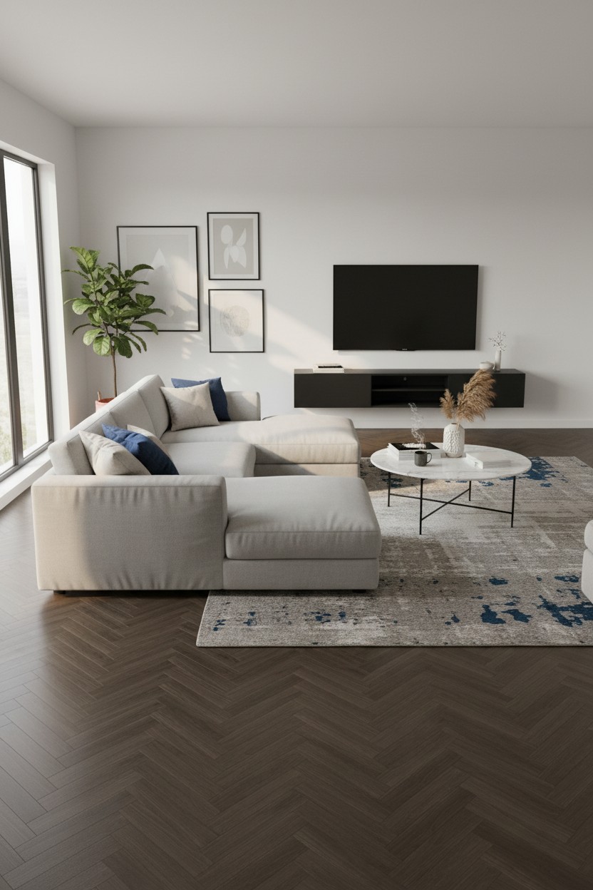 Donkere pvc vloer woonkamer