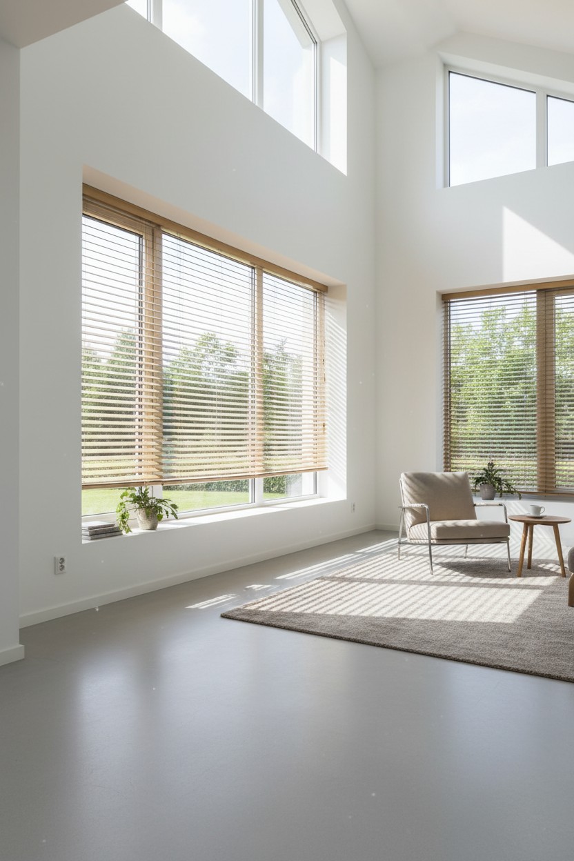 Horizontale jaloeziën woonkamer